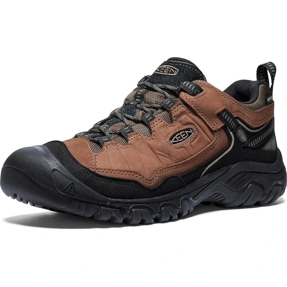 KEEN TARGHEE IV WATERPROOF Mens Size 10 Bison/Black Hiking Trail Shoes NEW